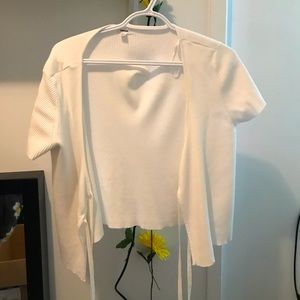 white cardigan